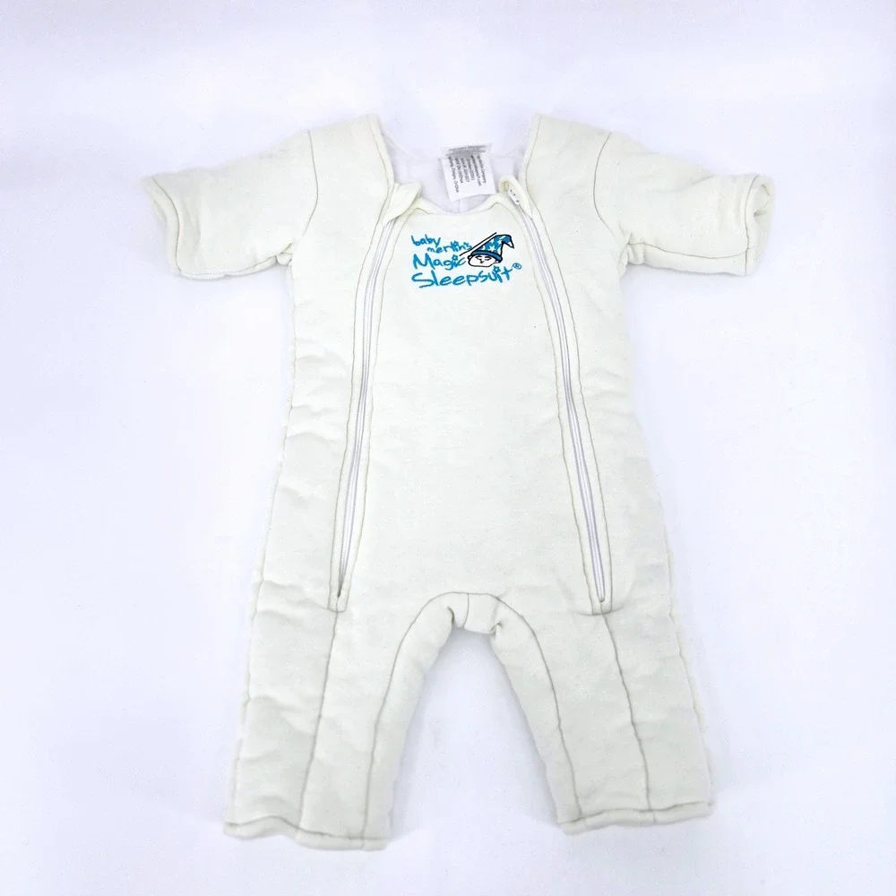 Baby Merlins Magic Sleepsuit Cream Cotton Swaddle Transition Small 3-6 Months